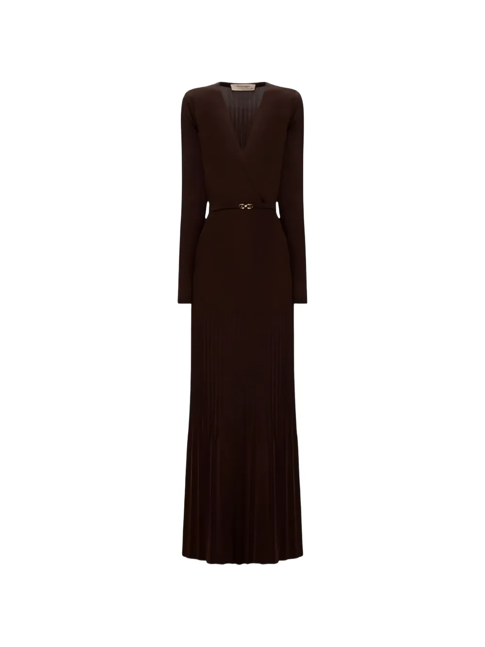 TWINSET straight-cut knitted midi dress with a belt