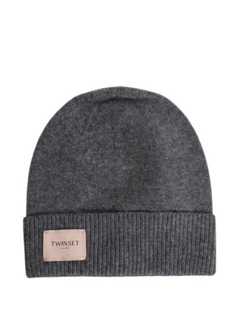 TWINSET bonnet à patch logo et bord nervuré
