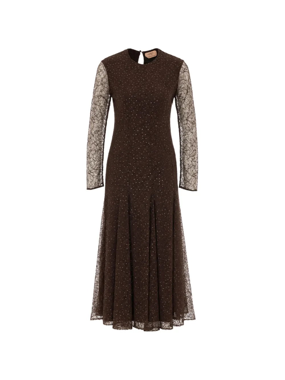 TWINSET sequin-embellished lace dress - Braun