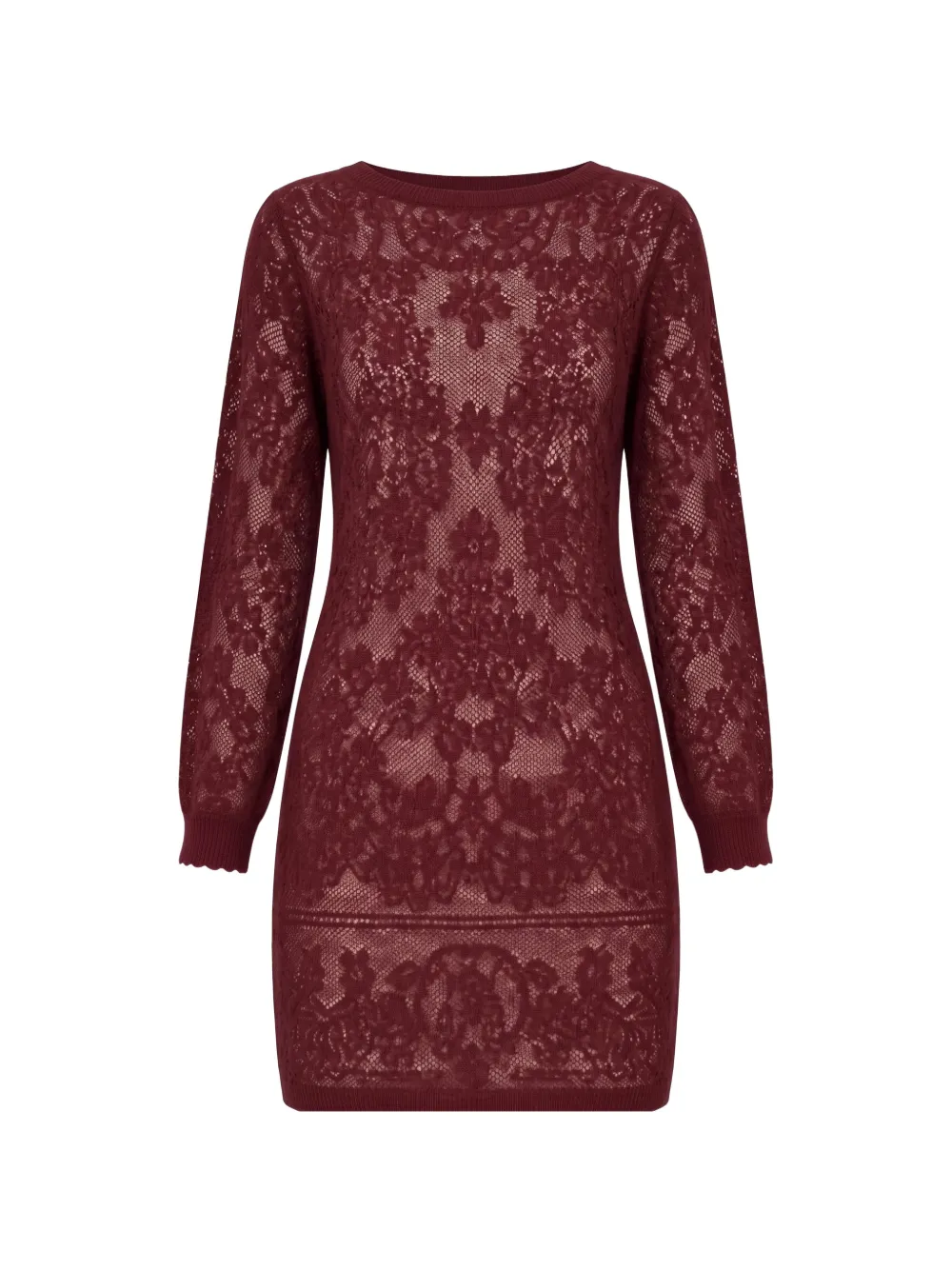TWINSET Korte gebreide jurk met jacquard Rood