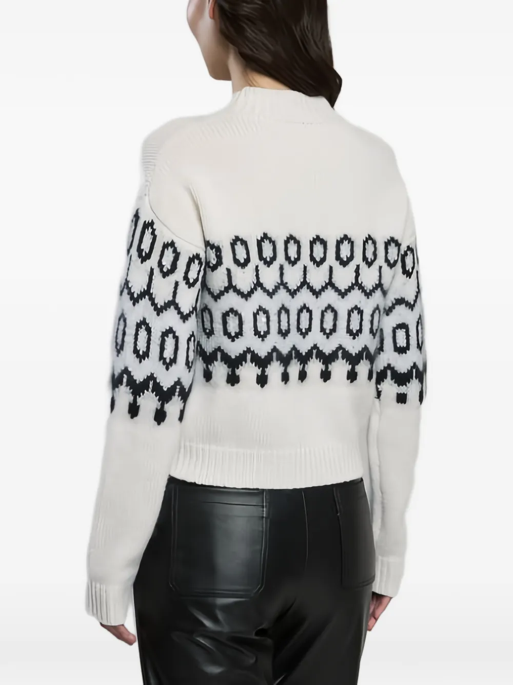 Eleventy Fair Isle knit sweater Beige