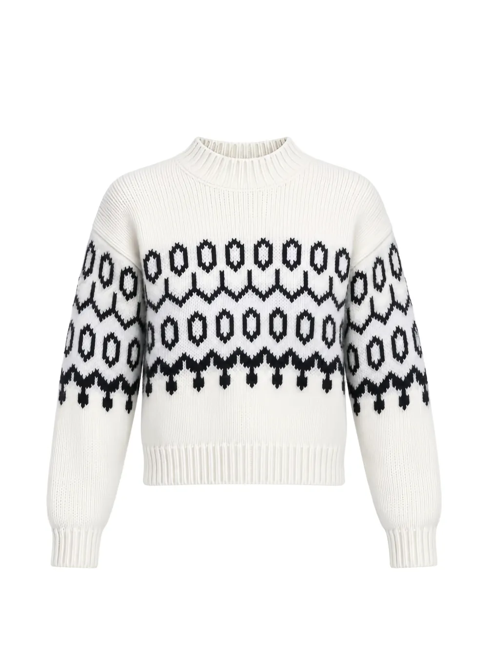 Eleventy Fair Isle knit sweater Beige