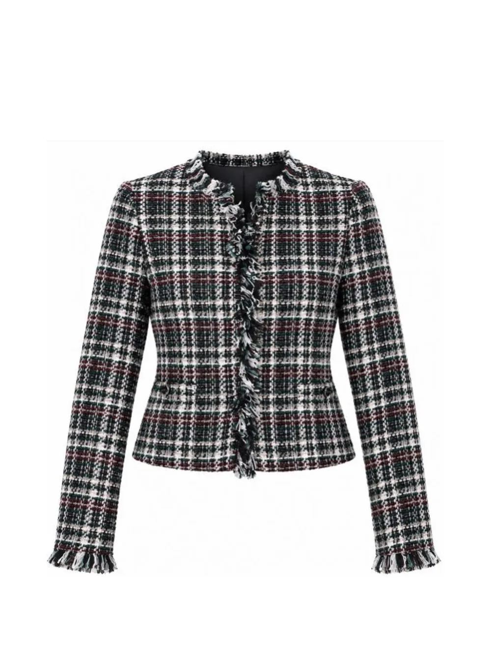 TWINSET checked fringed jacket - Schwarz
