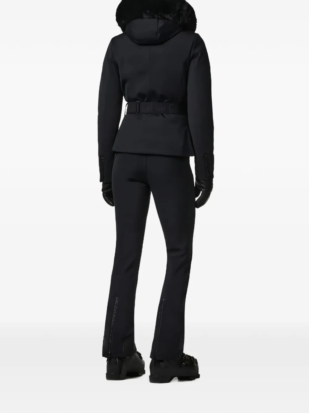 Goldbergh Hida faux fur-trim belted jacket Zwart