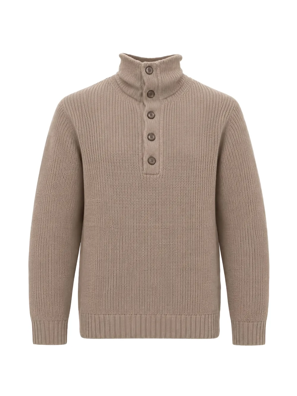 04651 / A TRIP IN A BAG ribbed-knit button-up sweater - Toni neutri