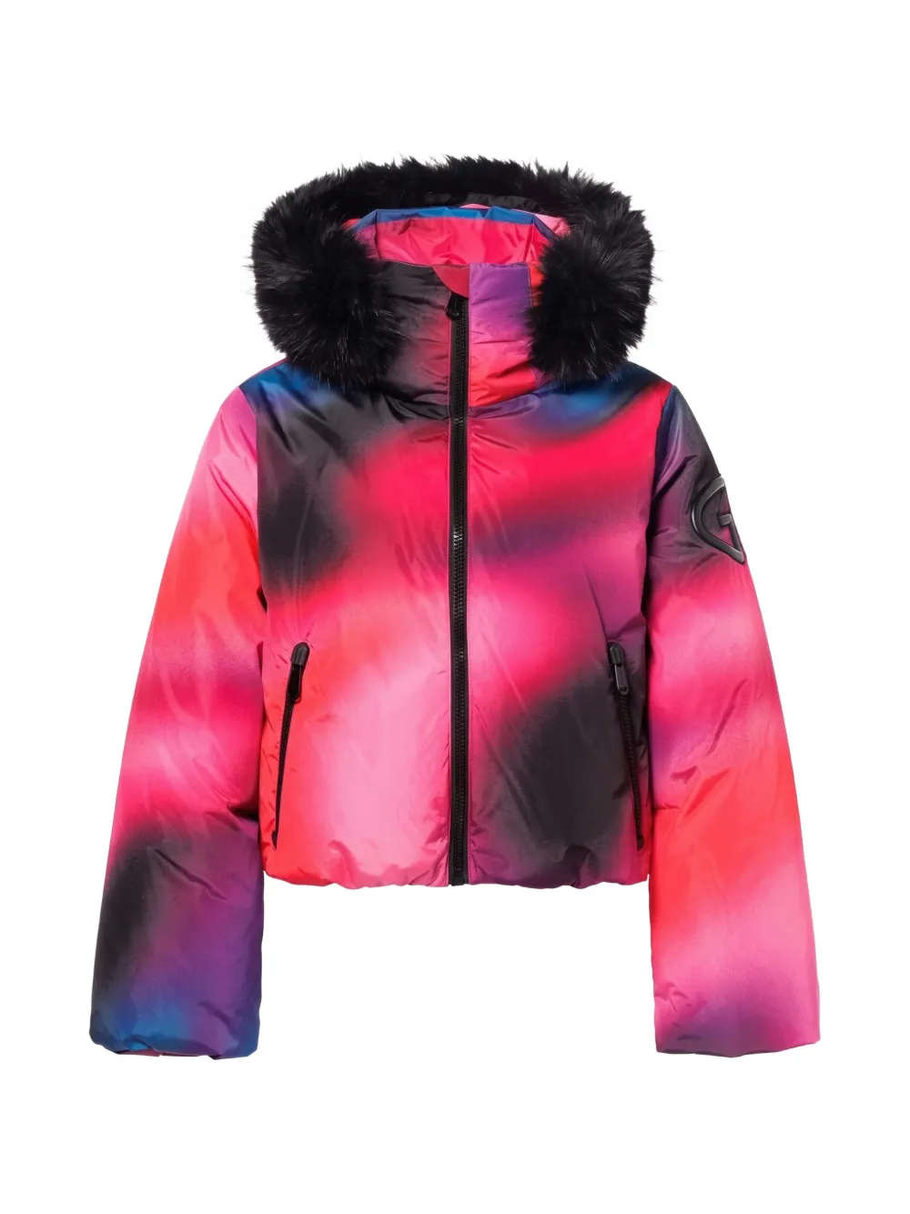 Goldbergh Sansu gradient faux-fur-trim ski jacket - Pink