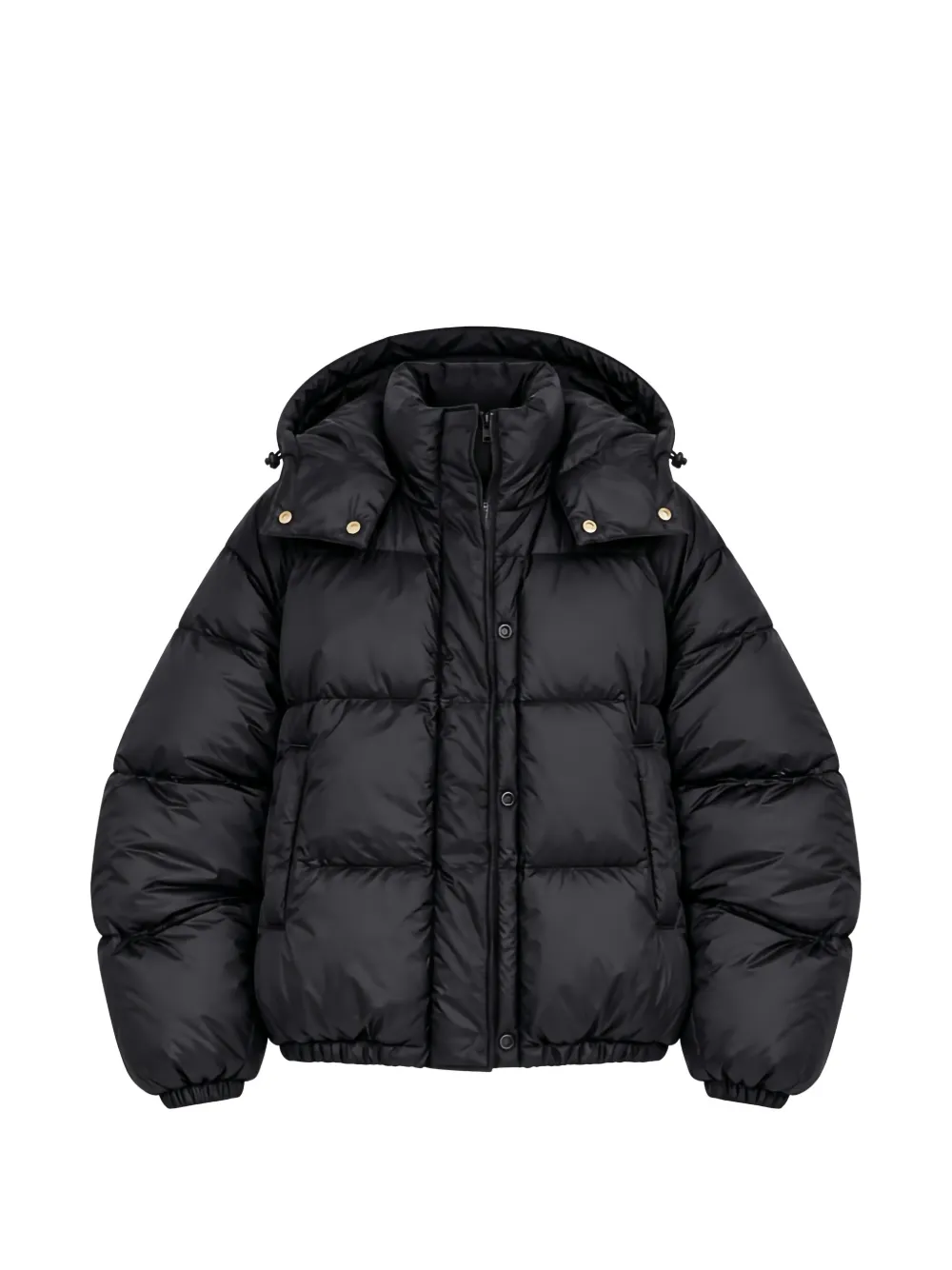 Twinset Quilted Hooded Puffer Jacket In Black