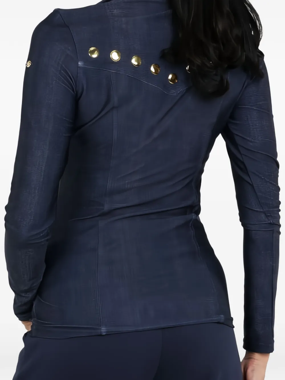 Goldbergh Yunnai trui met kwartrits Blauw