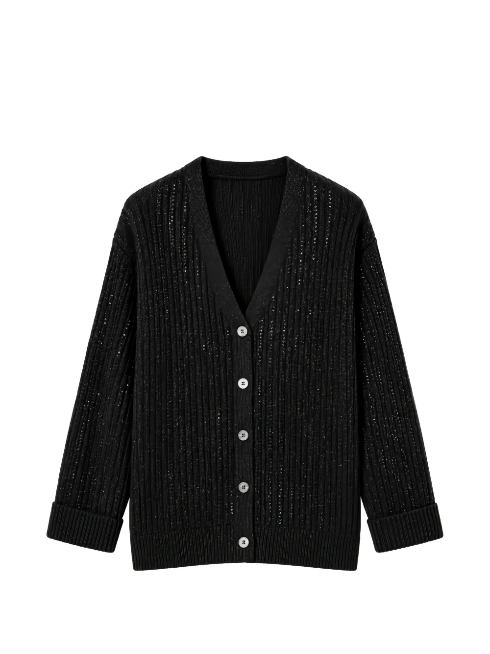 TWINSET wool blend cardigan with rhinestones - Noir