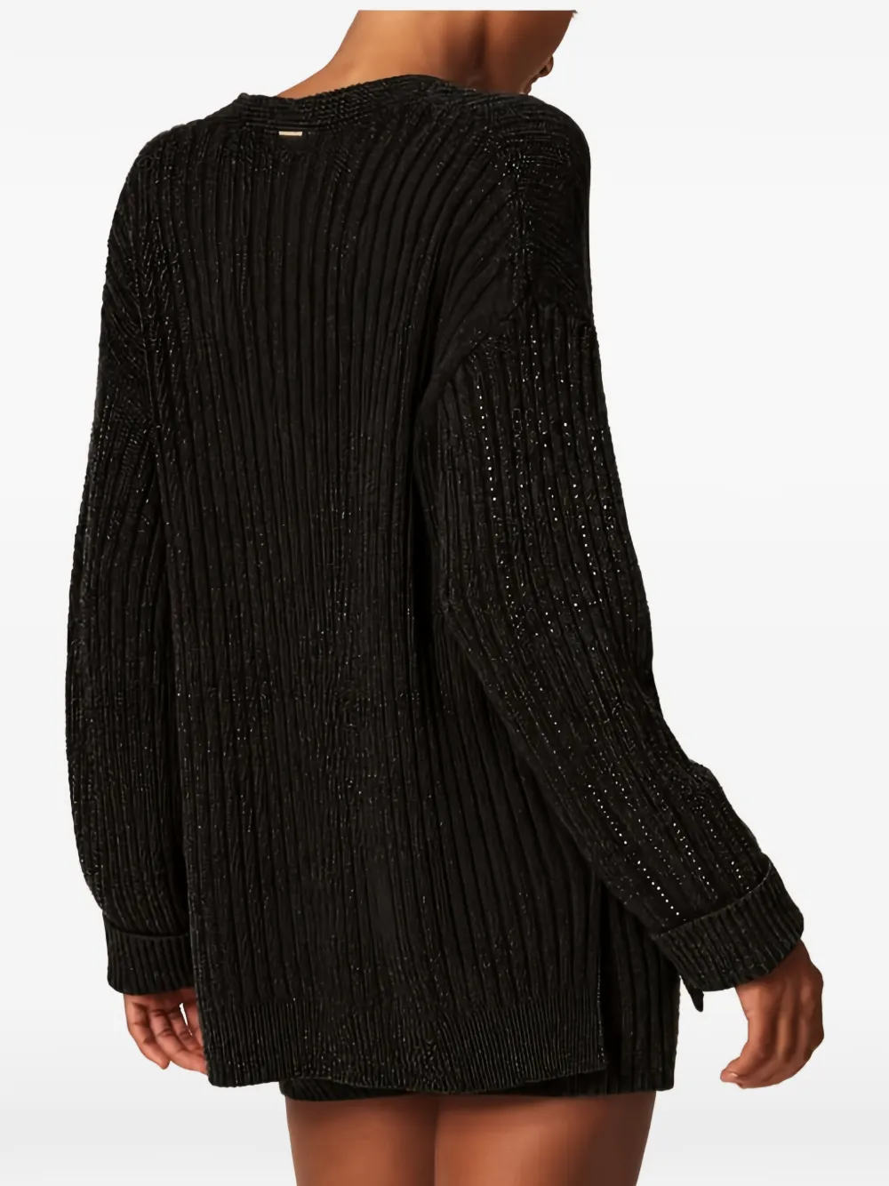 TWINSET Vest van wolblend met stras Zwart