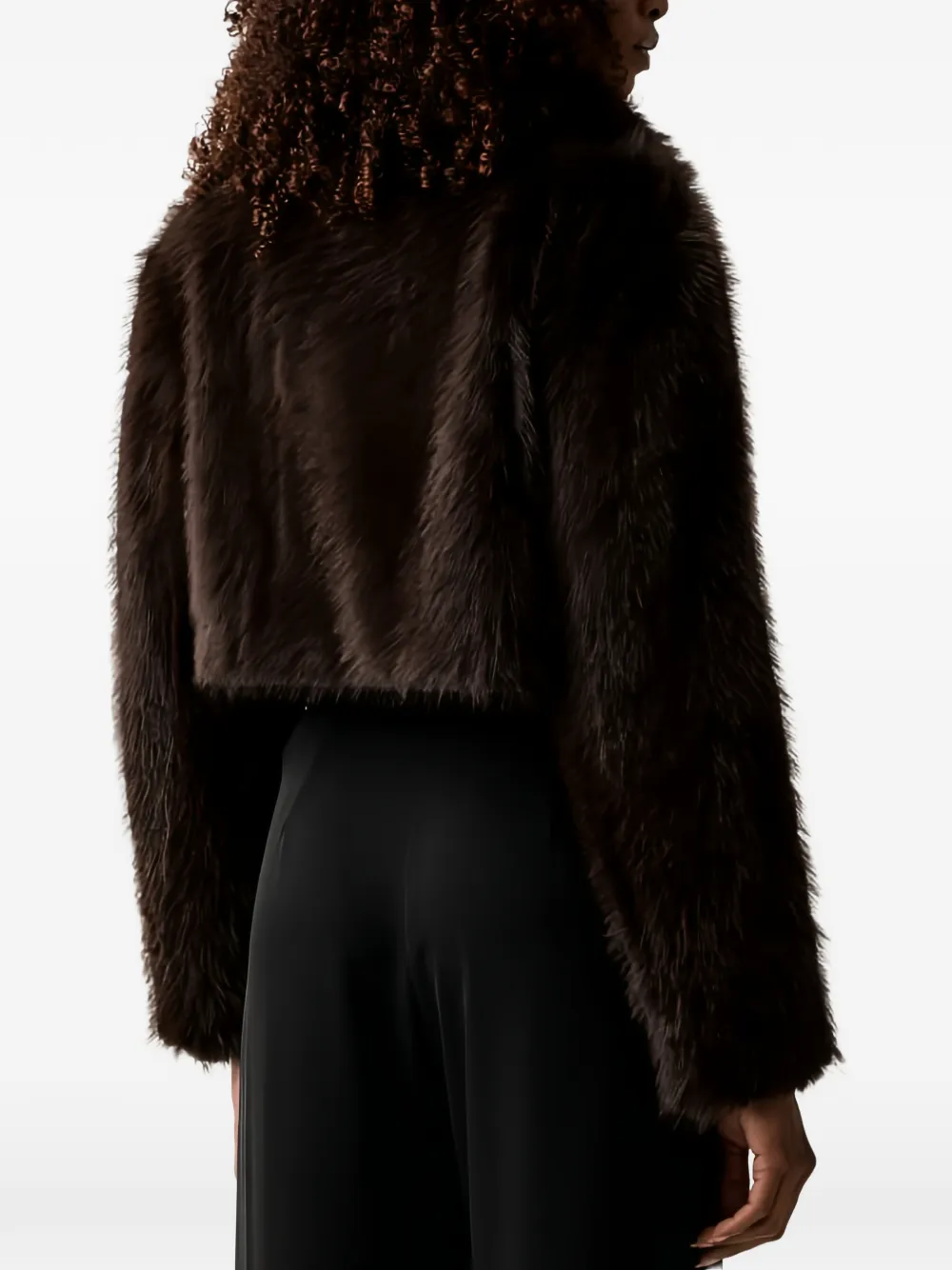 TWINSET faux-fur cropped jacket Bruin