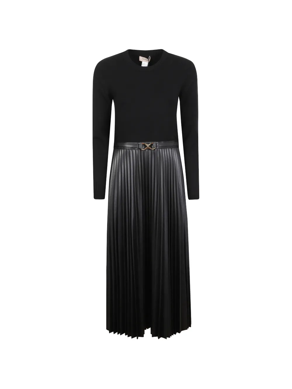 TWINSET pleated belted midi dress - Schwarz