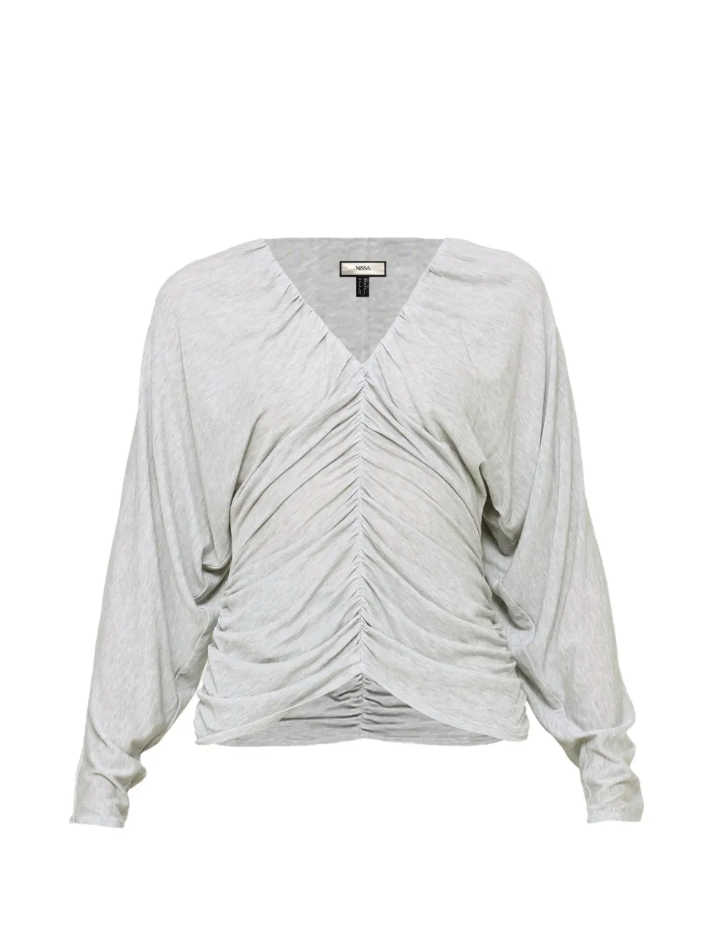 NISSA draped TENCEL™ and wool top - Grigio