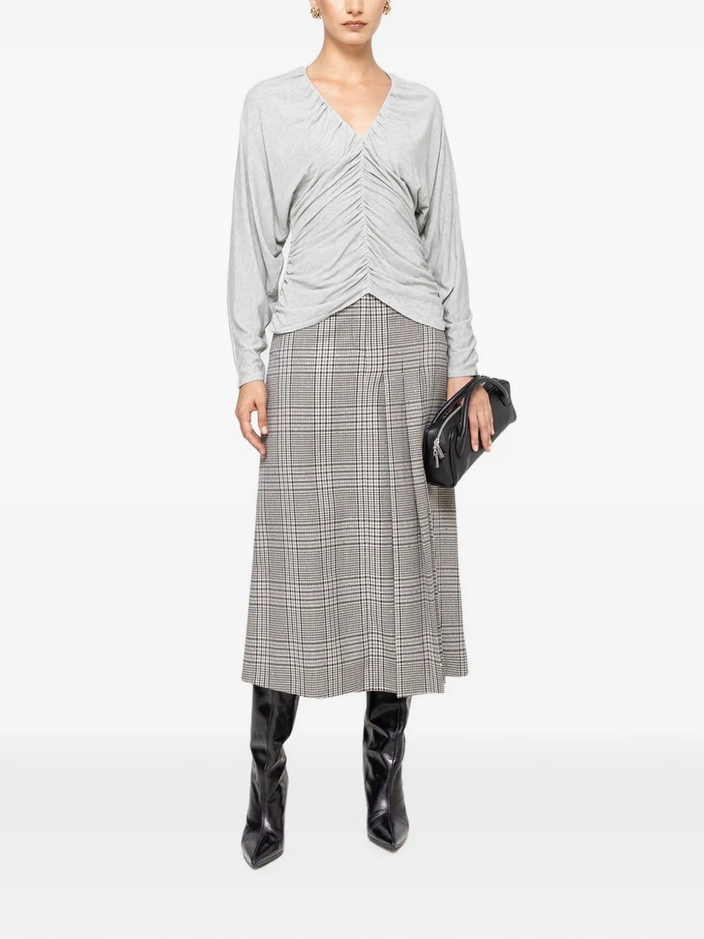 NISSA Gedrapeerde TENCEL™ wollen top Grijs