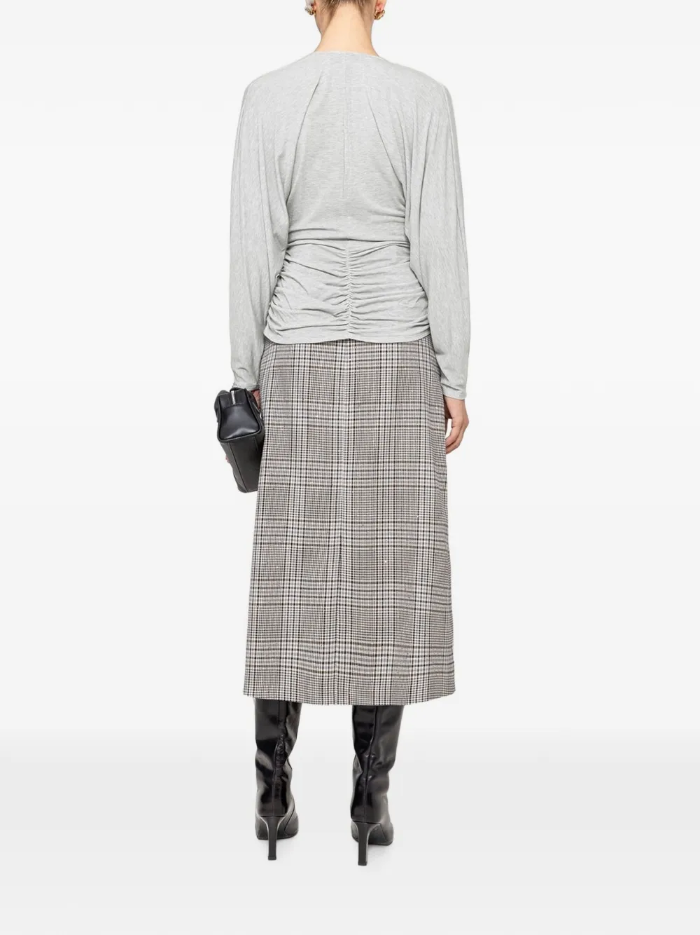 NISSA Gedrapeerde TENCEL™ wollen top Grijs