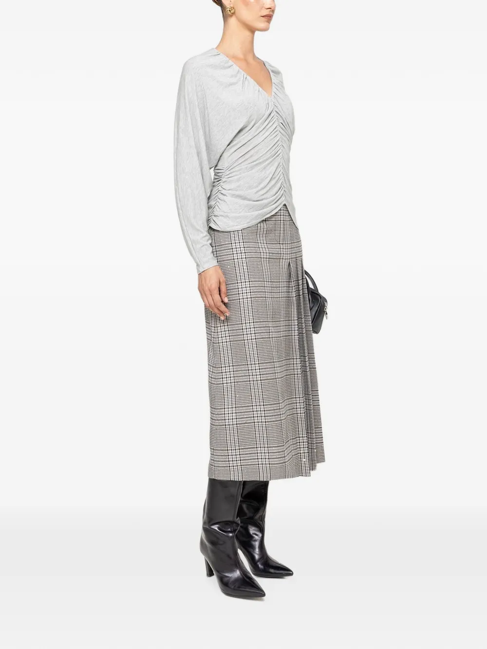 NISSA Gedrapeerde TENCEL™ wollen top Grijs
