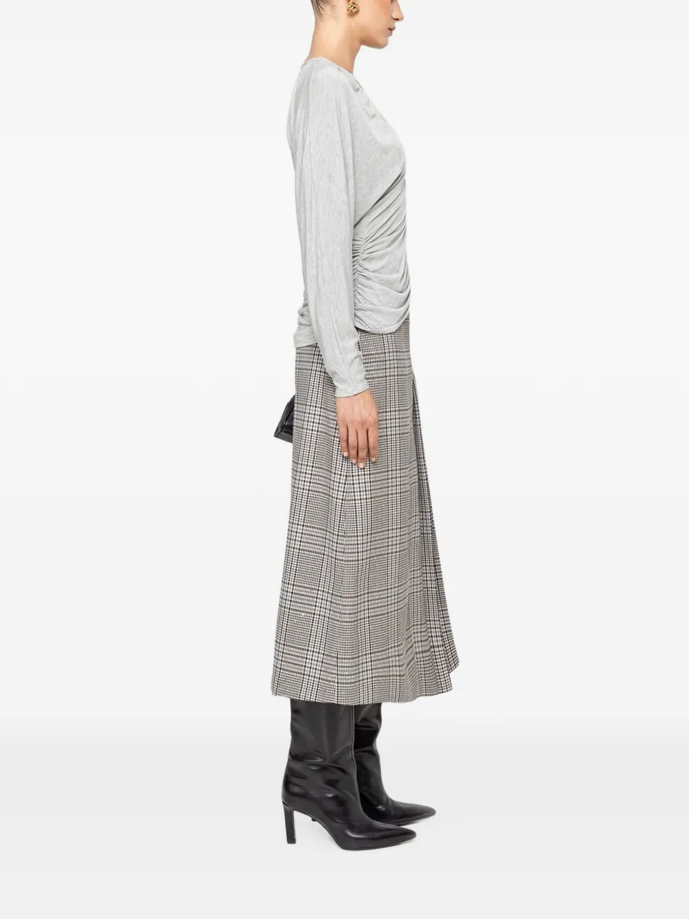 NISSA Gedrapeerde TENCEL™ wollen top Grijs