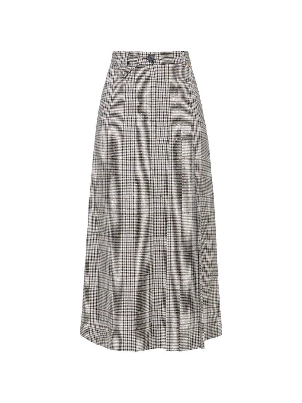 NISSA checked tailored midi skirt - Grigio