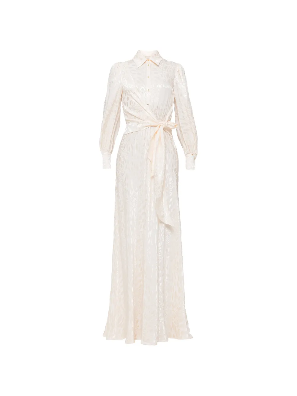 NISSA leopard-print viscose-blend midi dress - Toni neutri