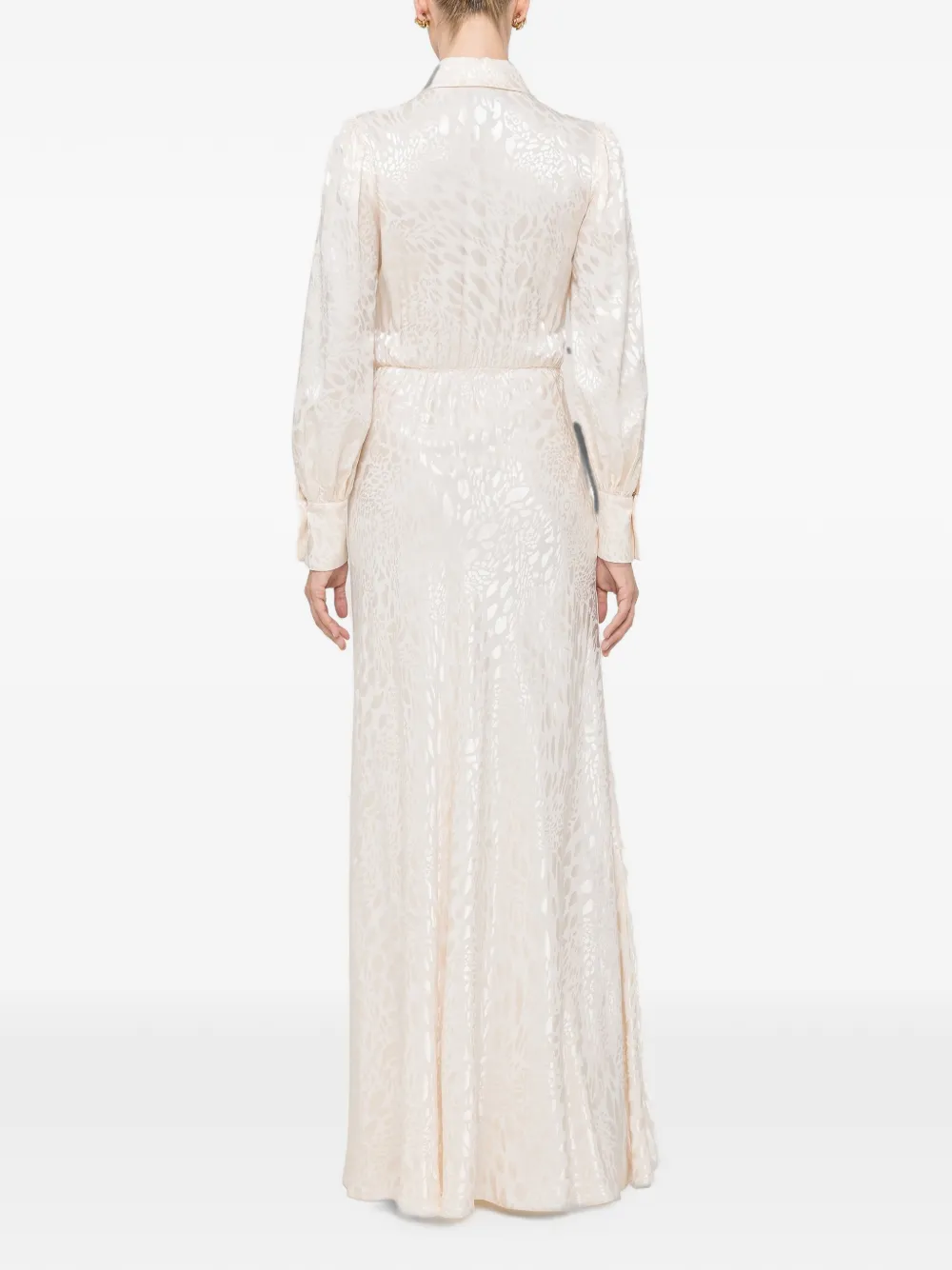 NISSA midi-jurk van viscoseblend met luipaardprint Beige
