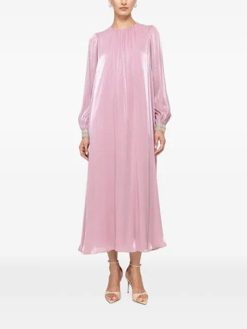 NISSA vestido midi de gasa con detalles de cristal