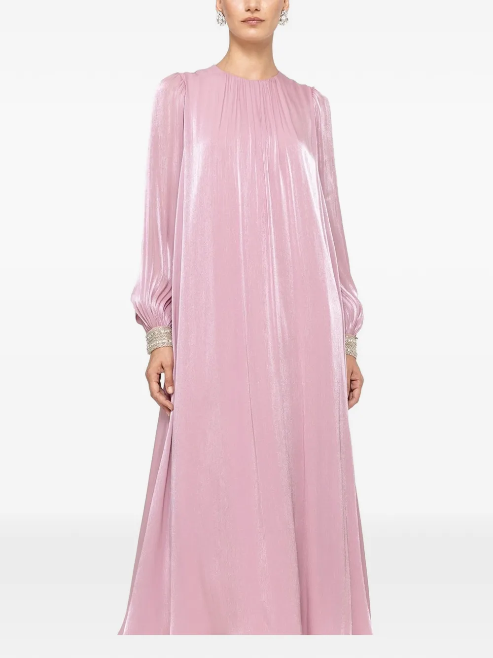 NISSA Chiffon maxi-jurk met kristallen detail Roze