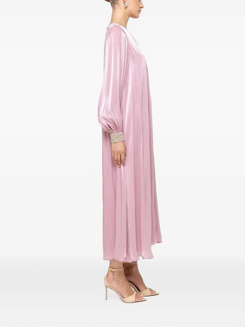 NISSA Chiffon maxi-jurk met kristallen detail Roze