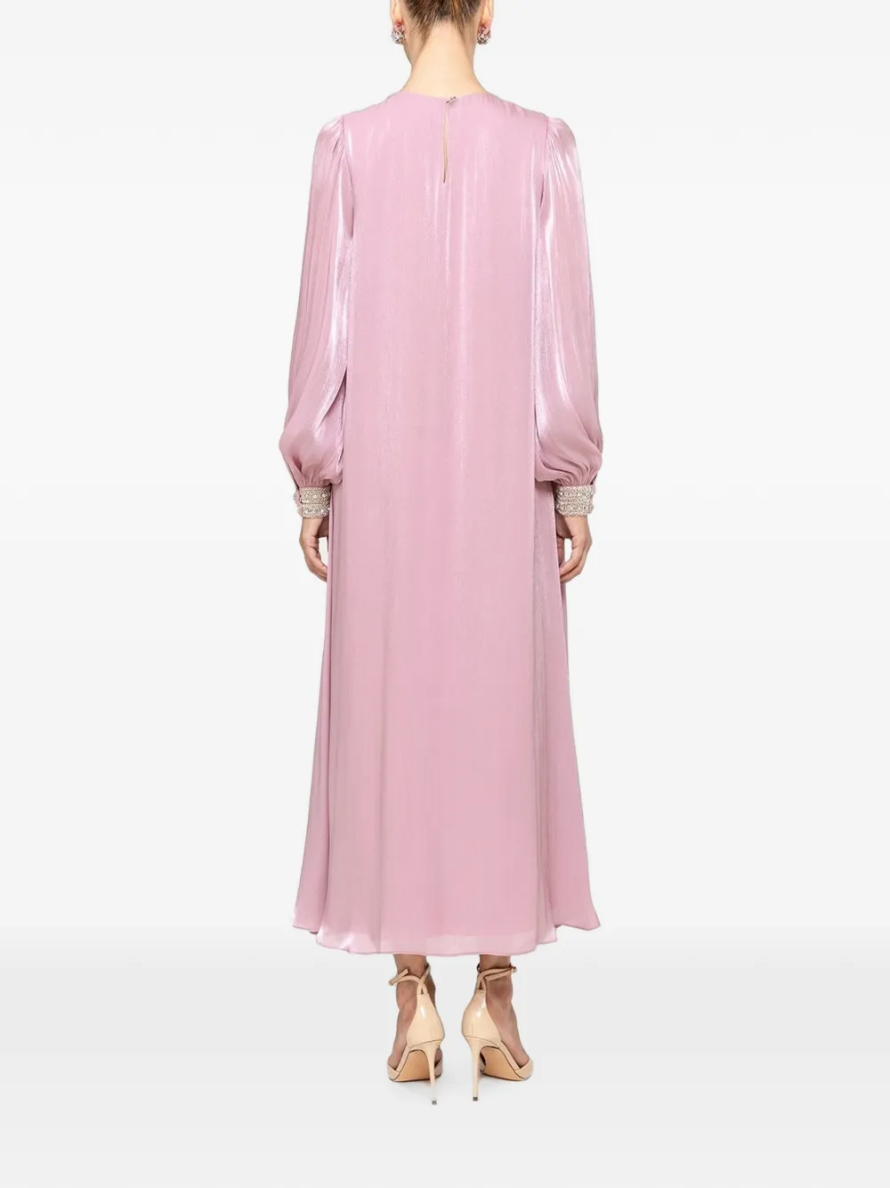NISSA Chiffon maxi-jurk met kristallen detail Roze