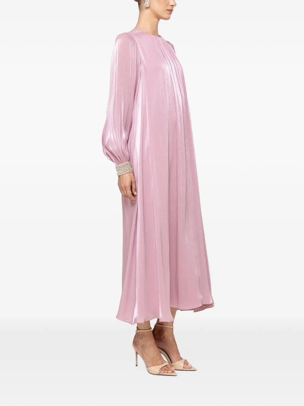 NISSA Chiffon maxi-jurk met kristallen detail Roze