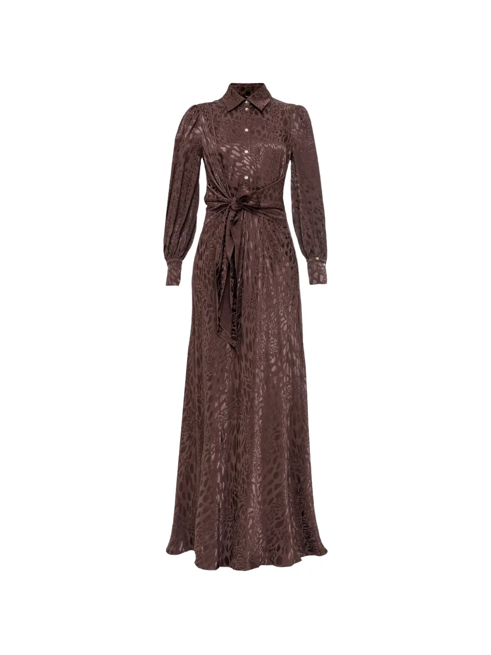 NISSA leopard-print viscose-blend dress - Marrone