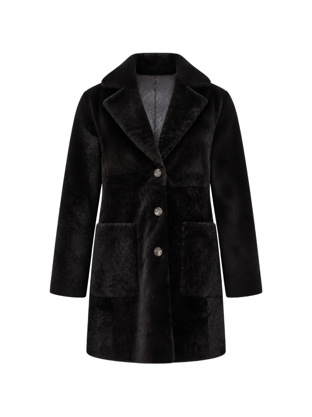 ASPESI button-up shearling coat - Schwarz