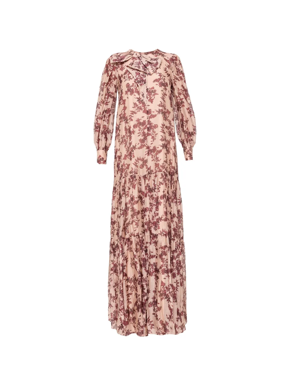 NISSA floral silk-blend maxi dress - Toni neutri