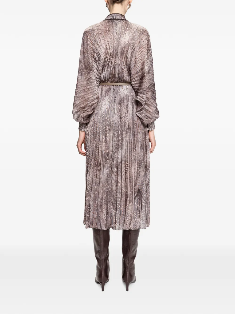 NISSA Chiffon midi-jurk Grijs