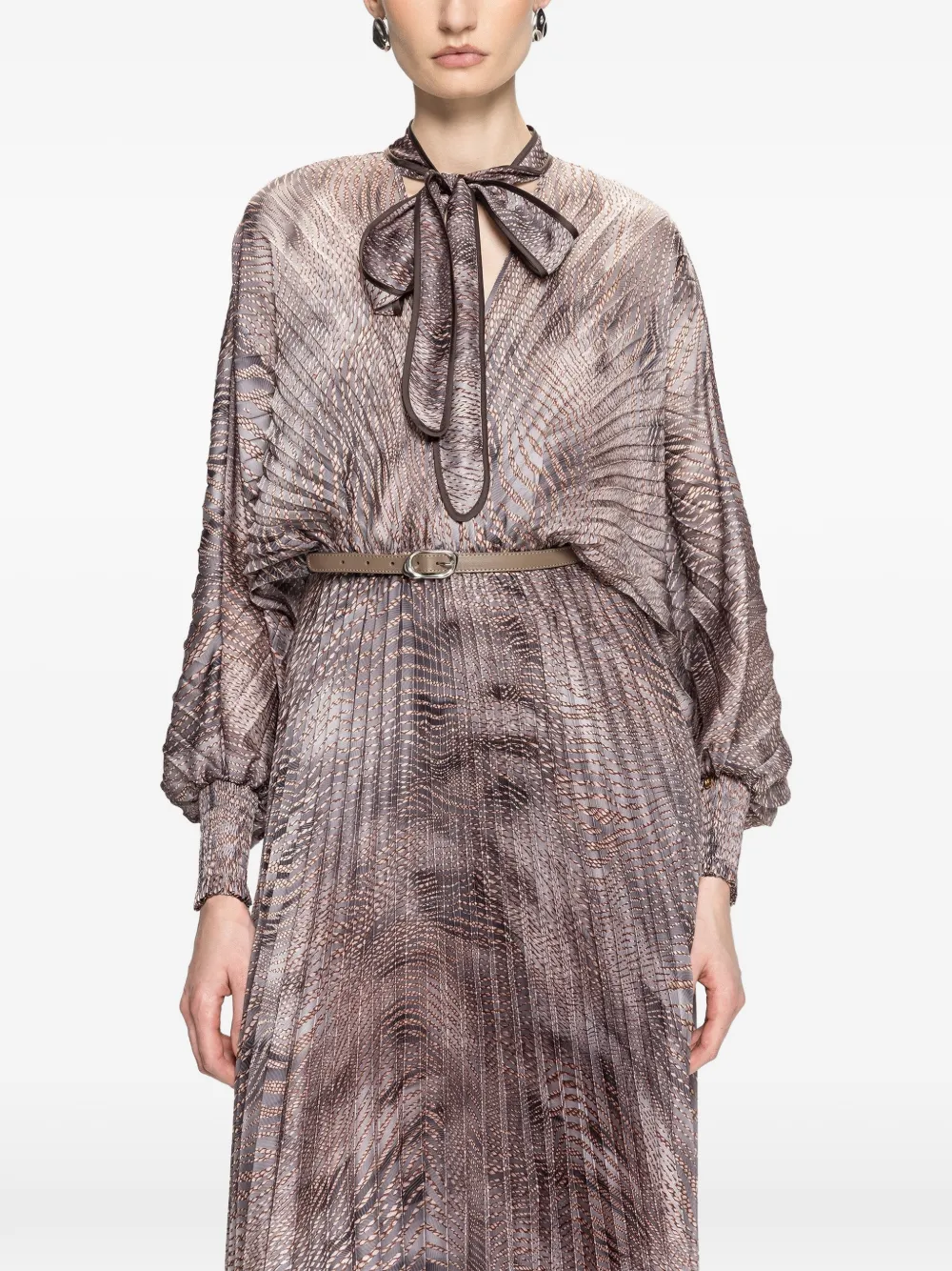 NISSA Chiffon midi-jurk Grijs