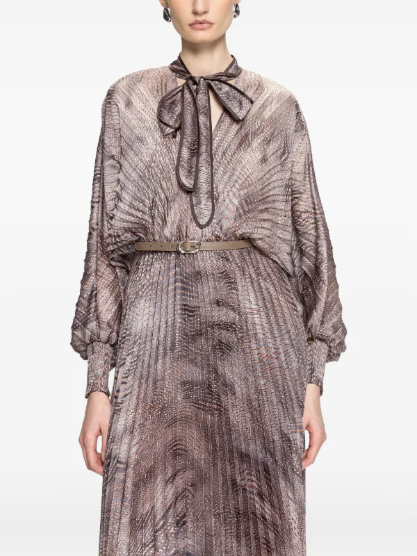 grey chiffon midi dress NISSA Pleated | Black Blazer with Blue Size:15.5