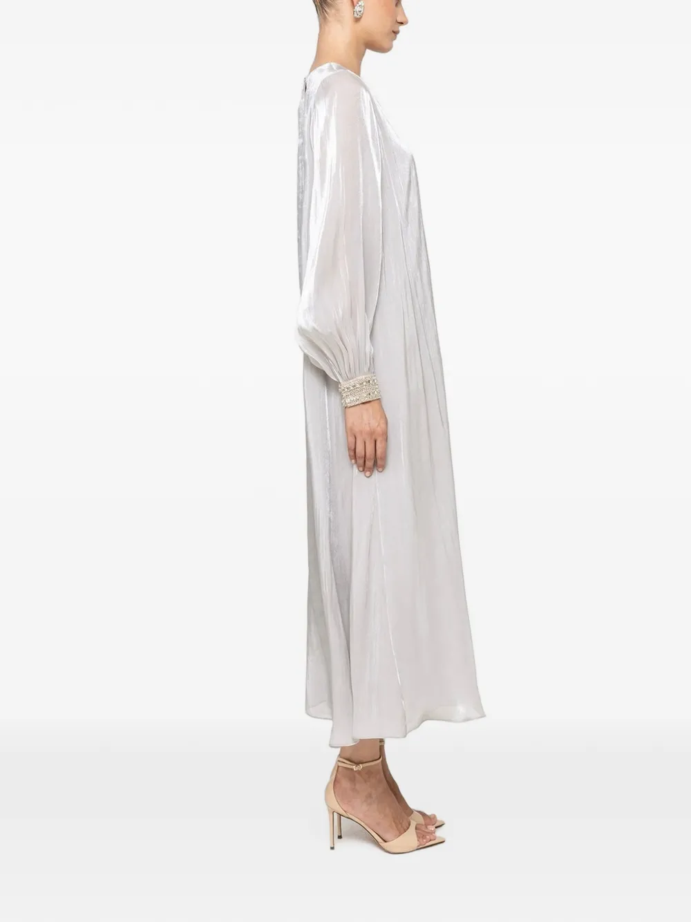 NISSA Chiffon maxi-jurk met kristallen detail Grijs