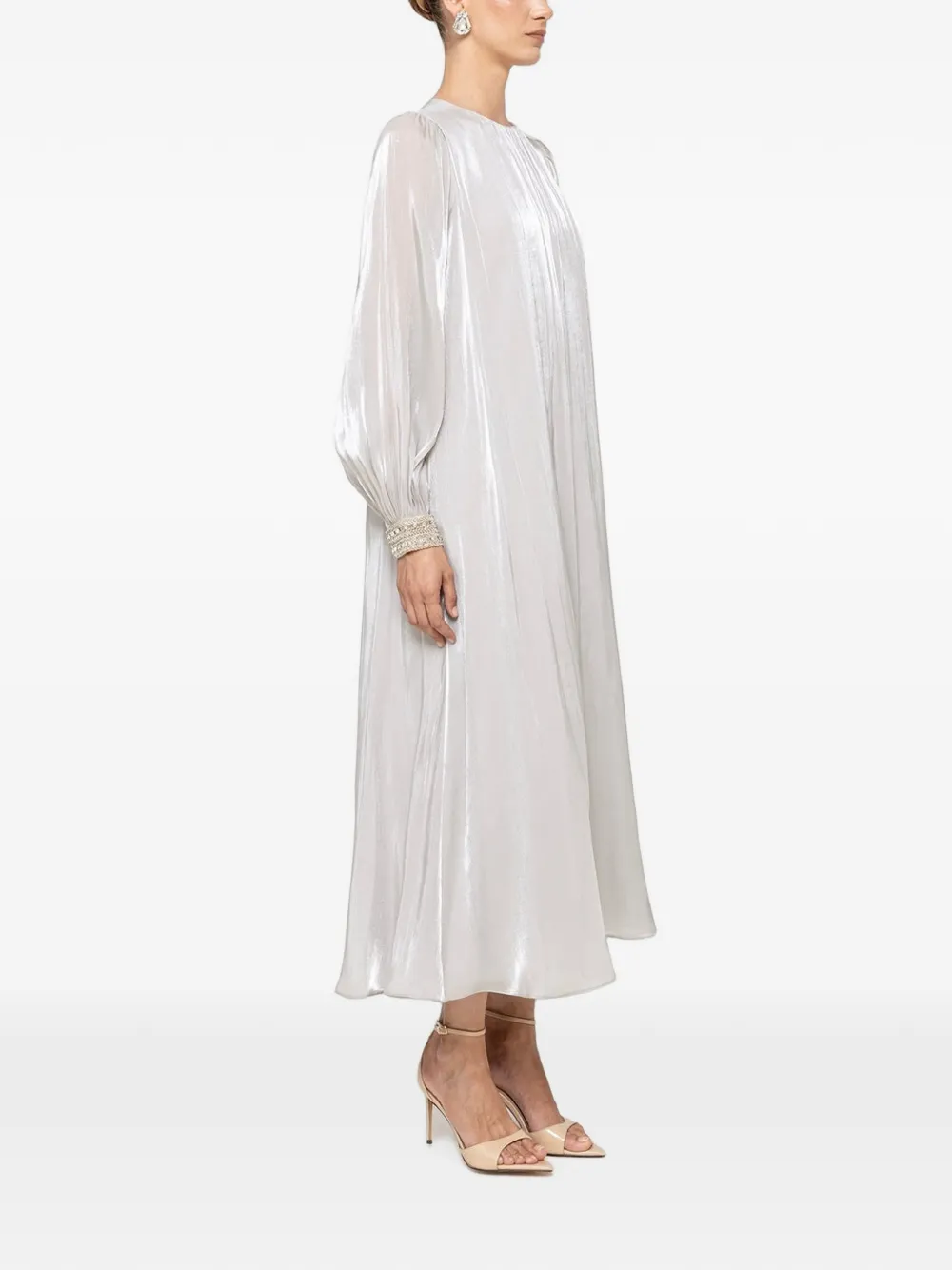 NISSA Chiffon maxi-jurk met kristallen detail Grijs