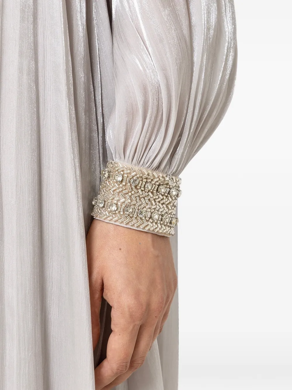 NISSA Chiffon maxi-jurk met kristallen detail Grijs