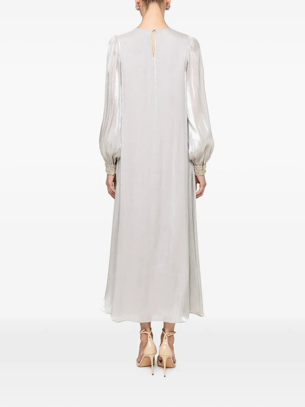 NISSA Chiffon maxi-jurk met kristallen detail Grijs