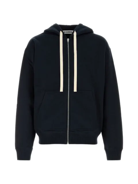 Jil Sander zip-up drawstring hoodie