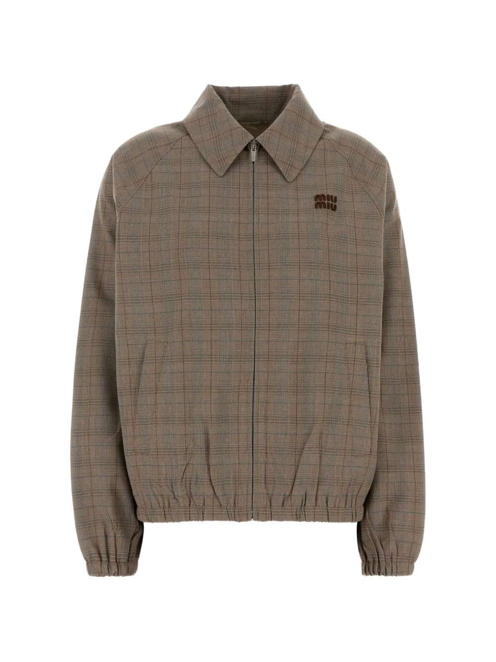 Miu Miu Prince of Wales checked blouson jacket - Toni neutri