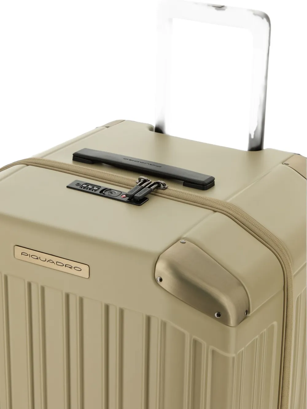 PIQUADRO Geribbelde koffer Beige
