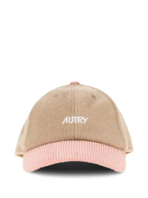 Autry gorra con logo bordado y ribete de pana