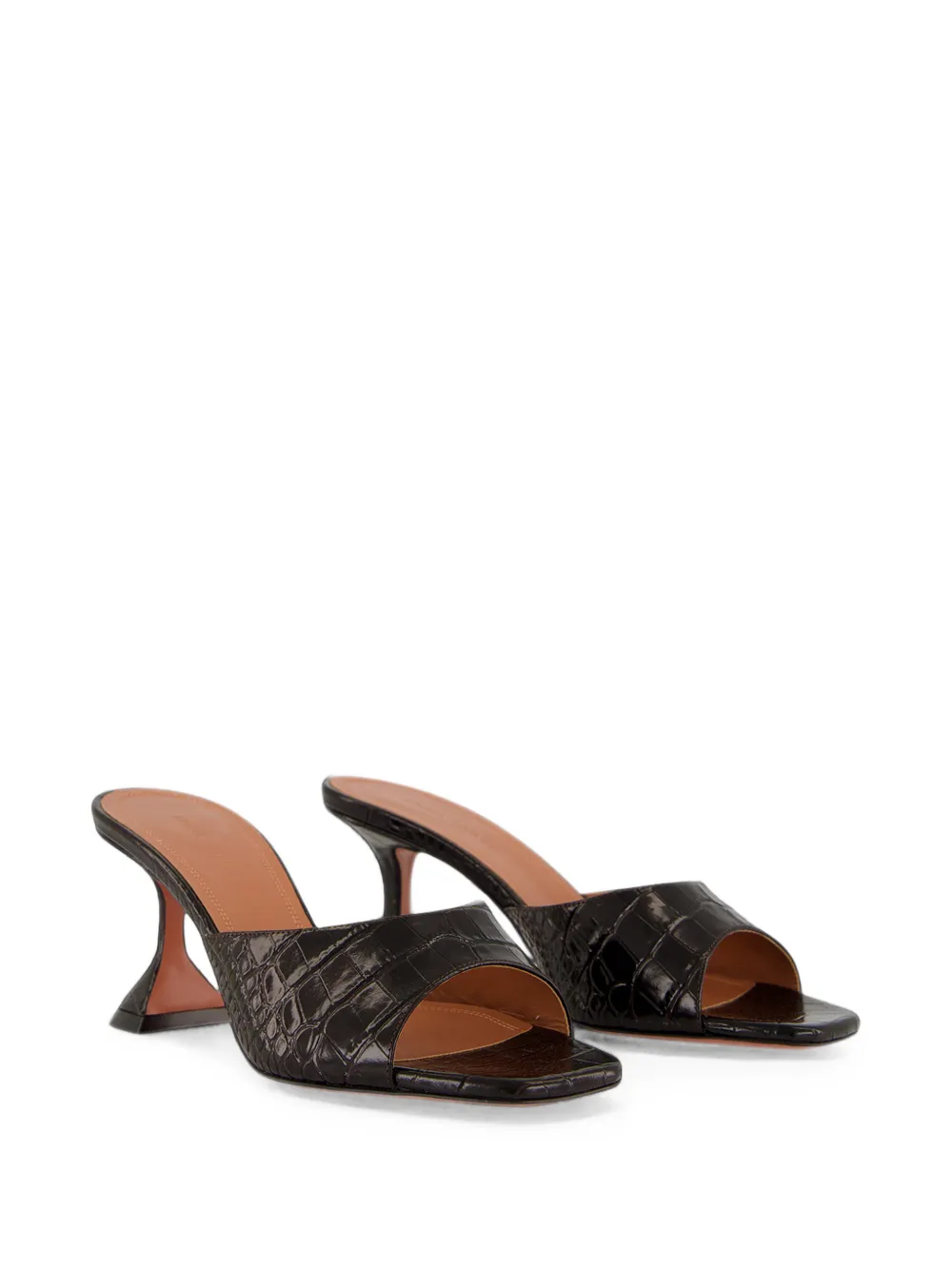 Amina Muaddi Lupita croc-effect leather sandals Bruin