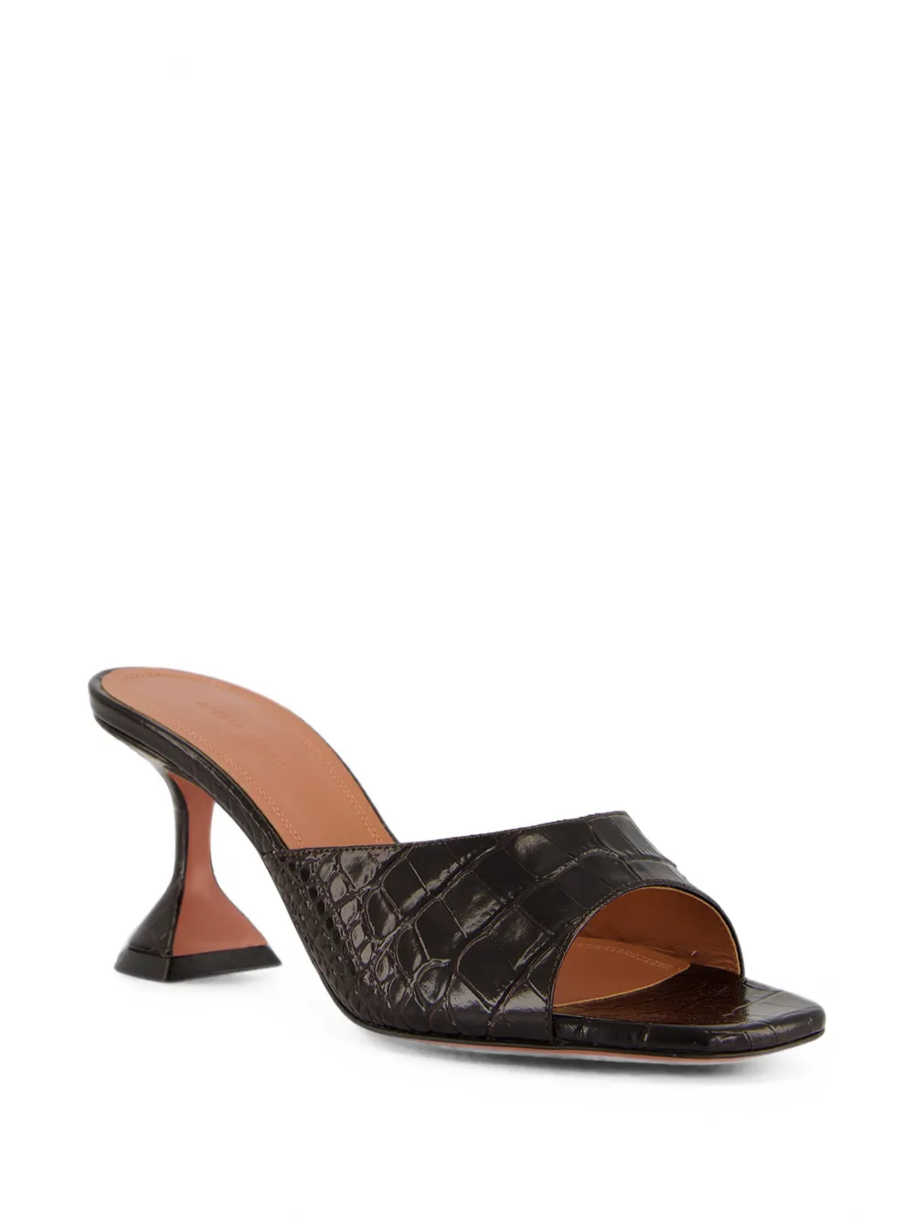 Amina Muaddi Lupita croc-effect leather sandals Bruin