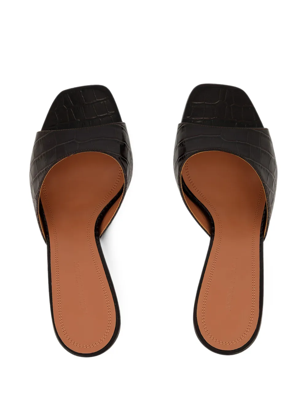 Amina Muaddi Lupita croc-effect leather sandals Bruin