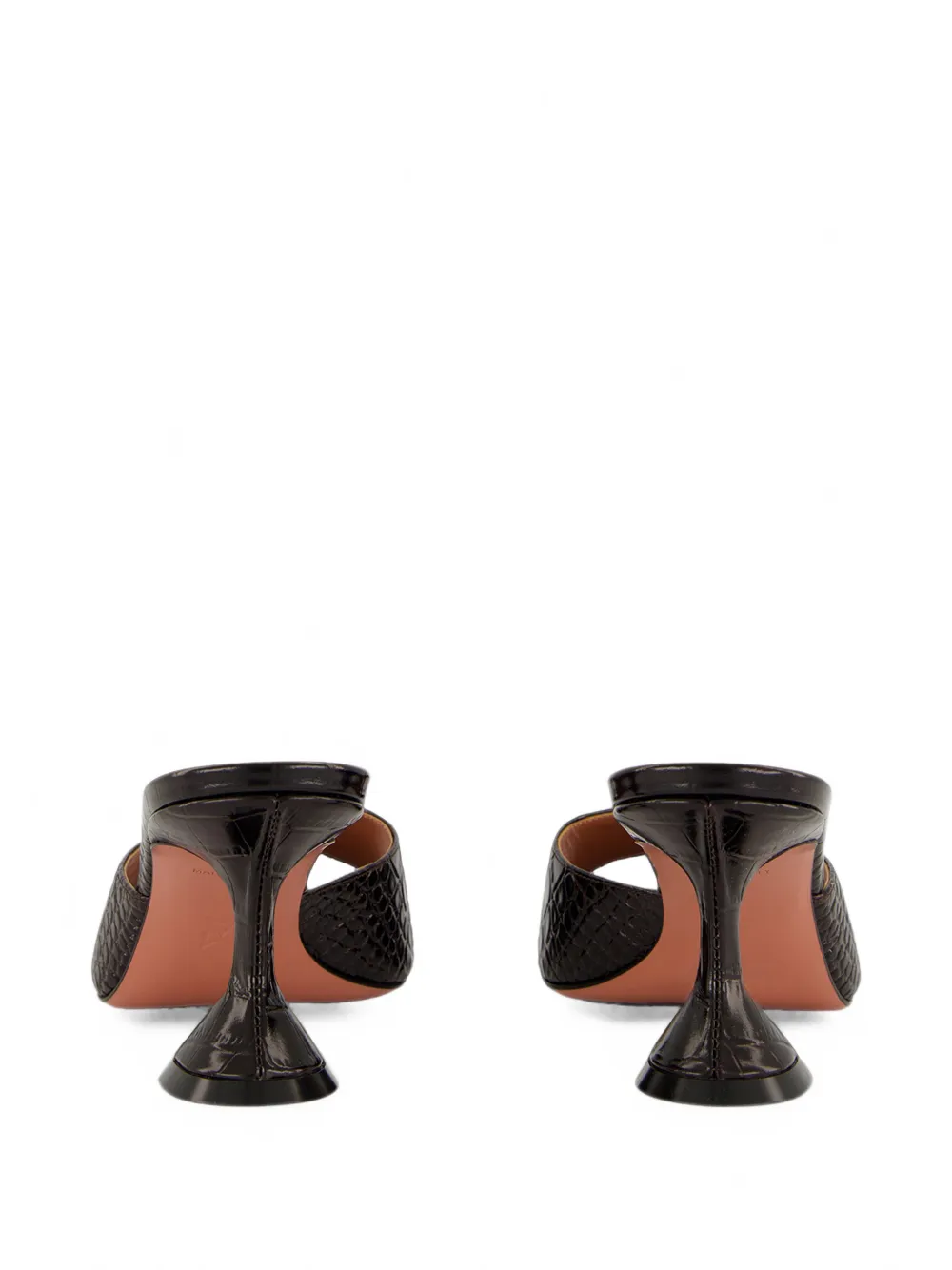 Amina Muaddi Lupita croc-effect leather sandals Bruin