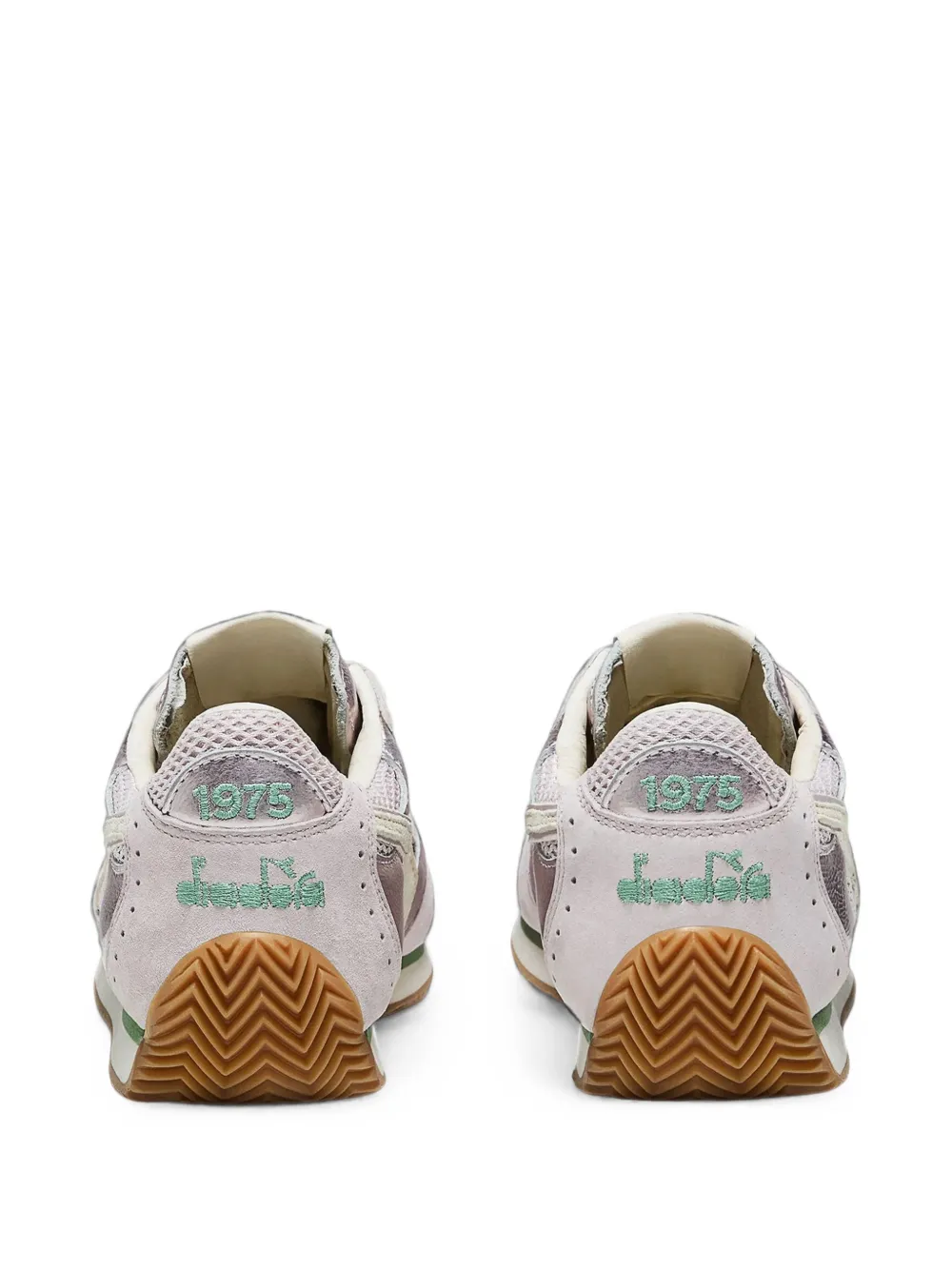 Diadora Equipe metallic-effect mesh-panel sneakers Grijs