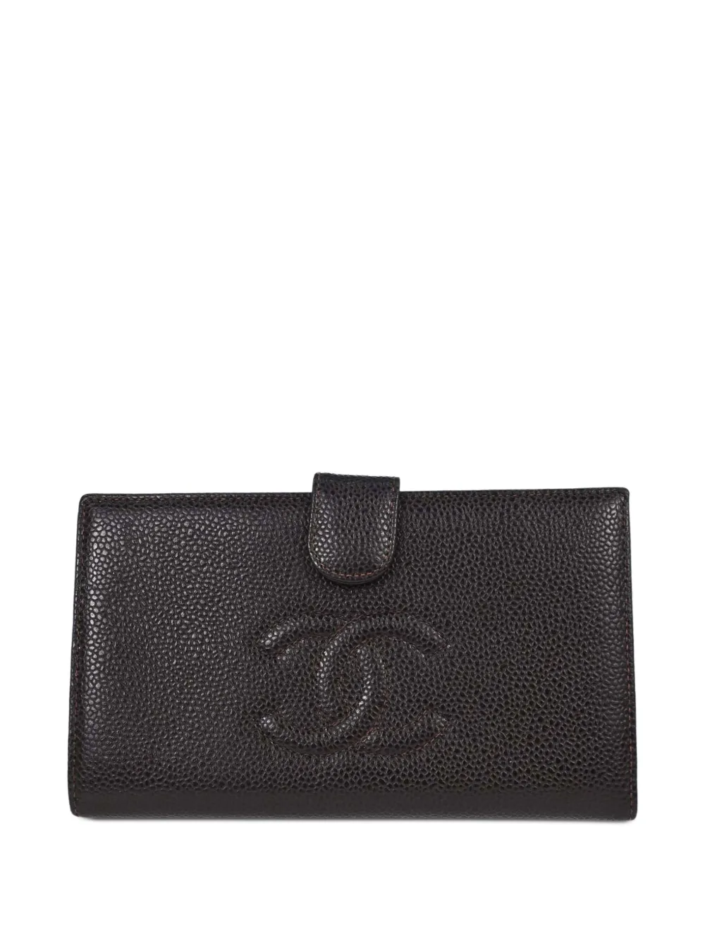 CHANEL Pre-Owned Portafoglio bi-fold in pelle Caviar 2002-2003 - Marrone