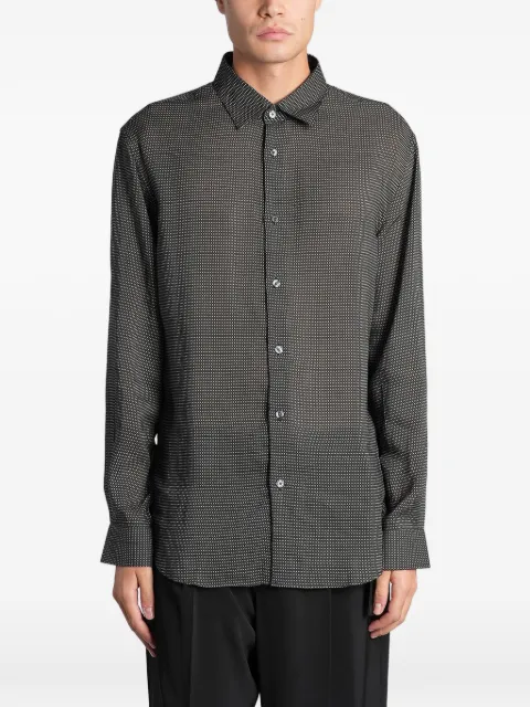 Emporio Armani micro-patterned long-sleeve shirt